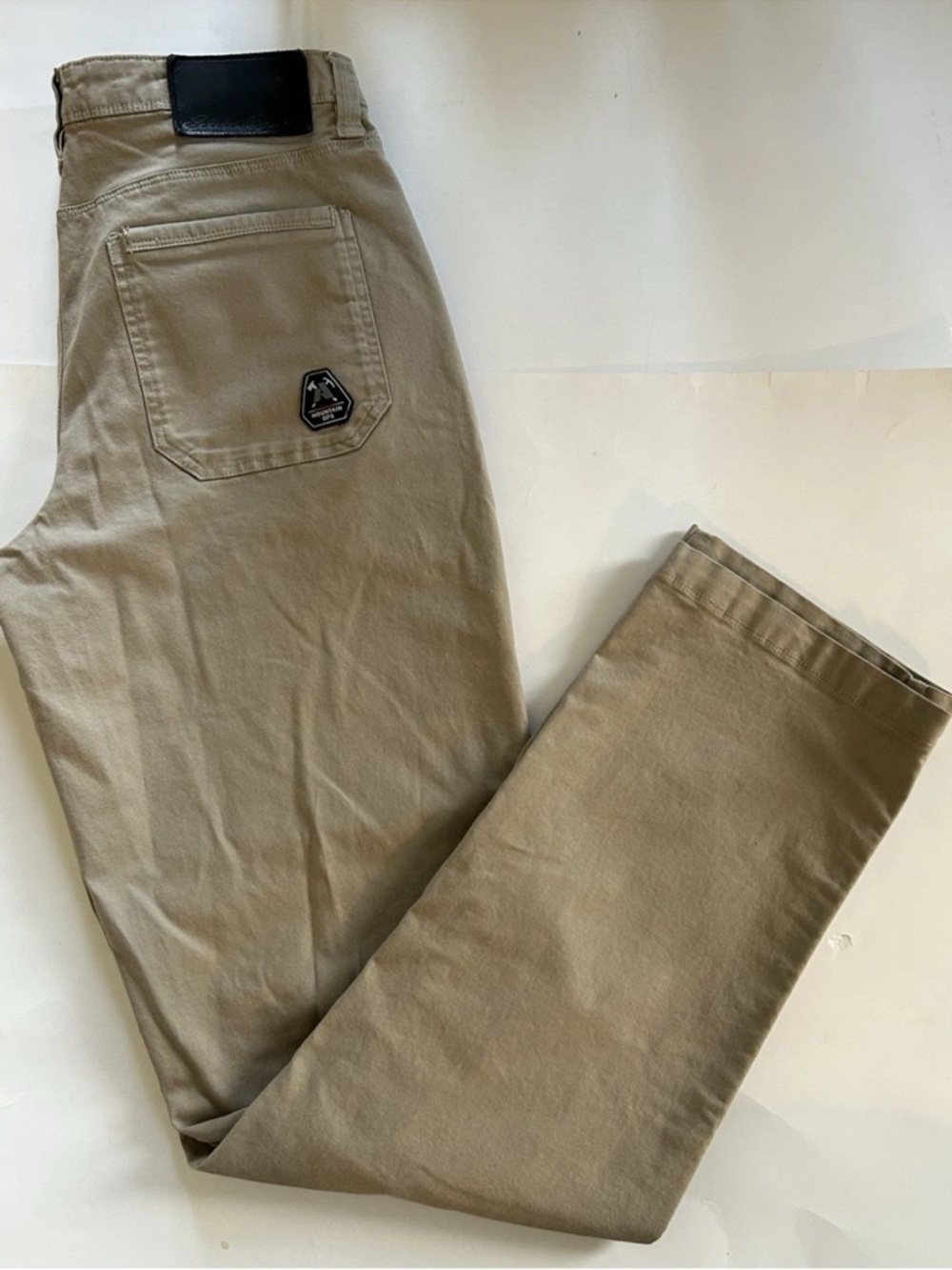 Eddie Bauer Mountain Ops Khaki Pants Dark Tan Brown Men’s SZ 33 x32 Double Knee
